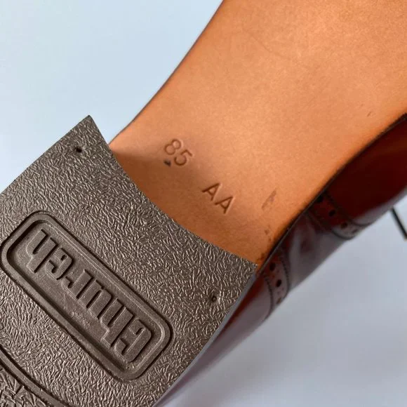 NWOT Brown Leather Church’s Heeled Oxford Shoe 8.5 - Picture 8 of 10